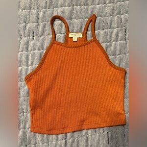 EARTHBOUND Orange Ribbed Crop Top